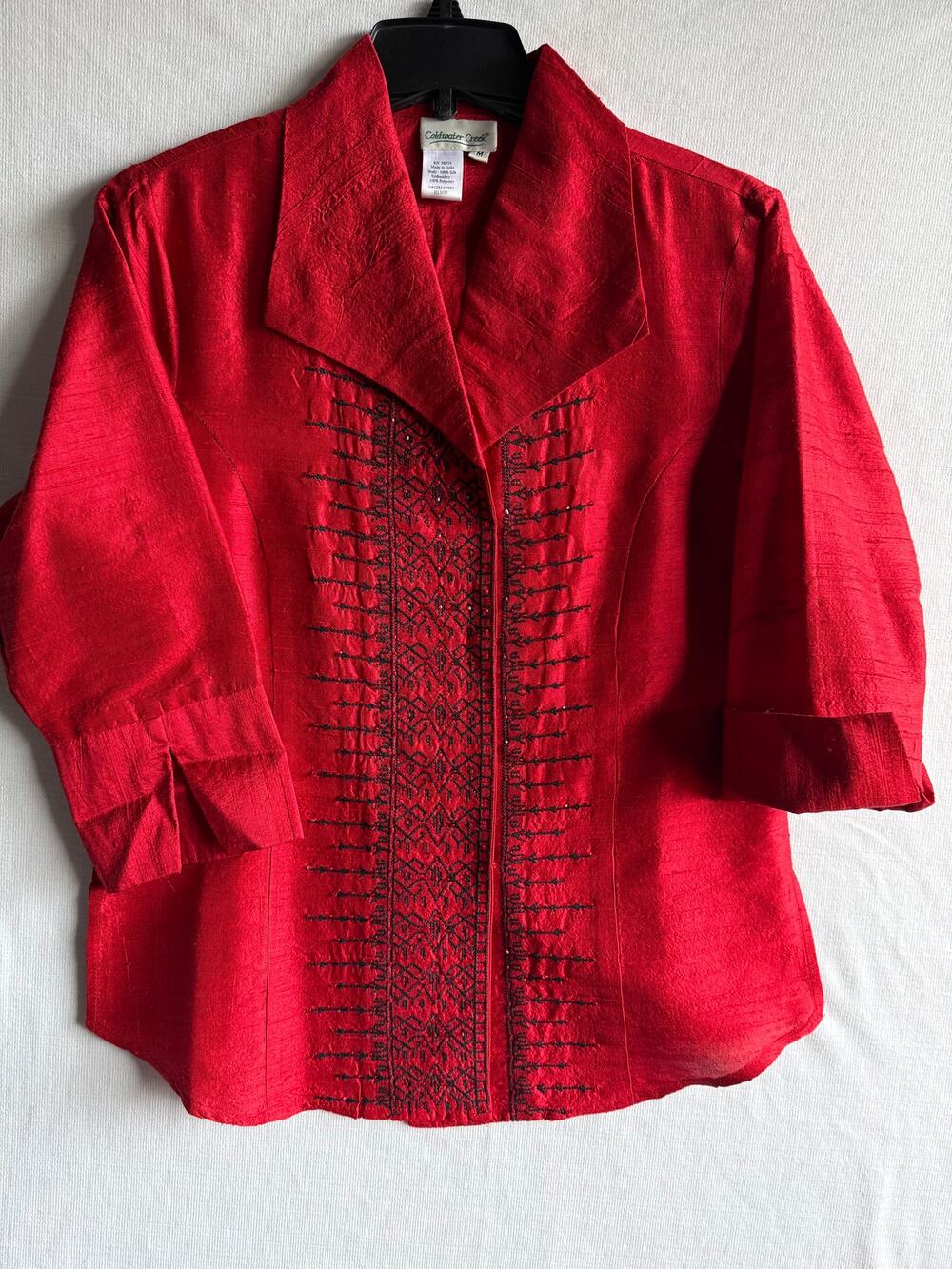 Cold Water Creek Red Silk Blouse